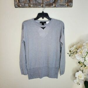 St. John Gray Sweater Crew-neck Long Sleeve Pull